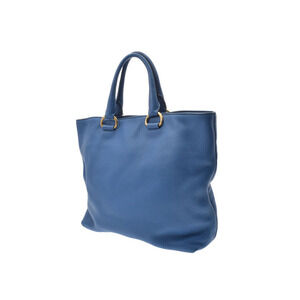 Prada strap tote blue bag leather